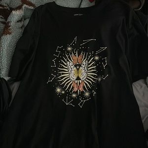 Black Butterfly Oversized Shirt